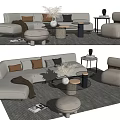 Modern Sofa Coffee Table Combination Multiplayer Sofa Coffee Table Combination 3d model
