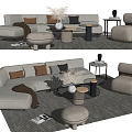 Modern Sofa Coffee Table Combination Multiplayer Sofa Coffee Table Combination 3d model
