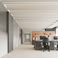Modern Minimalist Service Hall Interior With Sofa Chair And Decor