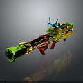 Colorful Dragon Themed Cannon With Intricate Scales Horns And Vibrant Green Red Details