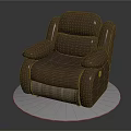 Brown Leather Massage Chair With Ergonomic Design And Padded Armrests For Comfortable Seating
