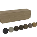 Modern TV Stand Design With Dark Brown And Black Finish Metal Knobs And Drawers