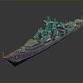 Detailed Warship 3D Model With Radar System Deck And Bridge Structure 3d model