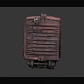 Rusty Red Vintage Freight Car With Worn Exterior And Old Metal Structure