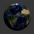 Globe With Earth Like Surface Texture Shiny Black And White Design Against Dark Background