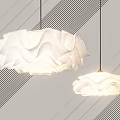 White Wavy Design Pendant Lights Hanging With Modern Elegant Interior Style 3d model