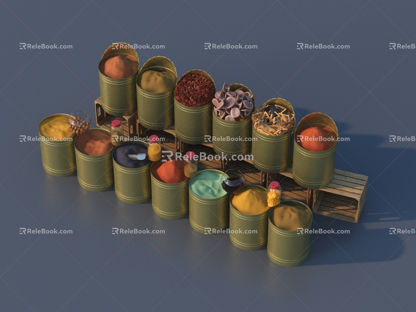 Chinese herbal medicine 3D model 3d model