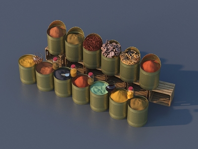 Chinese herbal medicine 3D model 3d model