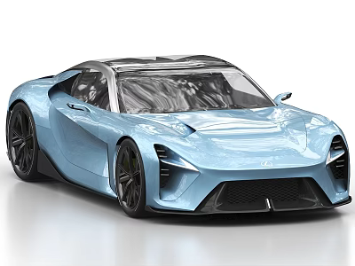 Light Blue Sports Car With Sleek Aerodynamic Body And Modern Design Features 3d model