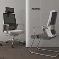 Modern Poliform Office Chairs With Mesh Back And Metal Frame Design