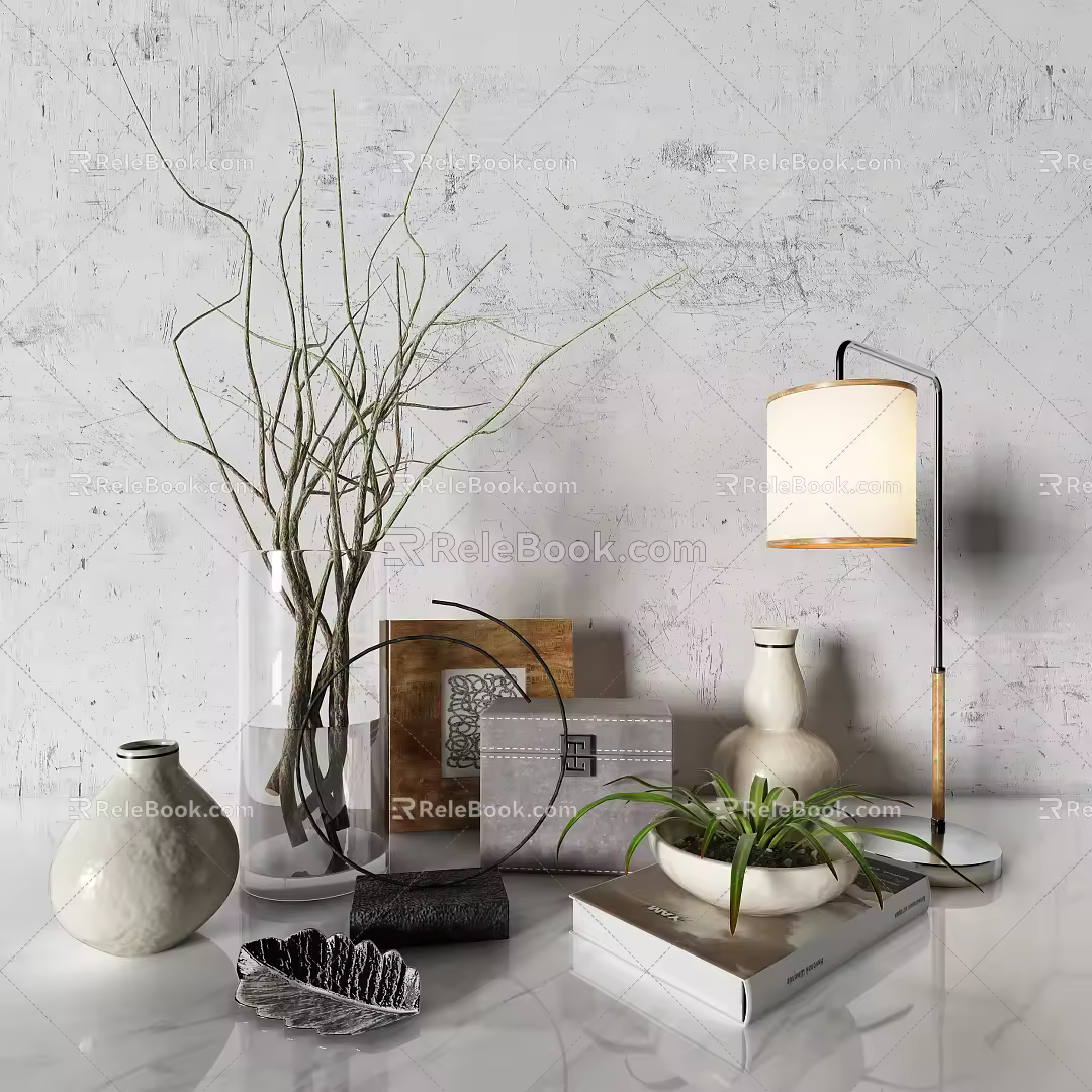 Modern ornaments ornaments table lamp combination 3d model