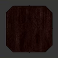 Traditional Octagonal Wooden Table With Dark Brown Tabletop Drawers And Pedestal Legs