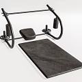 Black Fitness Exercise Equipment With Mat And Metal Frame For Home Workout