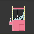Commercial Pink Ducks Claw Machine With Transparent Display Window And Decorative Top