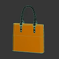 High Quality Yellow Leather Handbag With Black Handles Stylish Classic Fashion Accessory