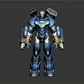Modern game character war machine mech warrior machine armor mechanical armor 3d model