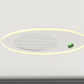 Modern Ceiling Lights With White Frame Striped Structure And Green Dot Decoration 3d model