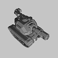 Green Military Tank 3D Model With Cannon Turret And Heavy Duty Tracks