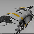 Damaged Aircraft Wreckage With White Fuselage Yellow Stripes And Broken Structure