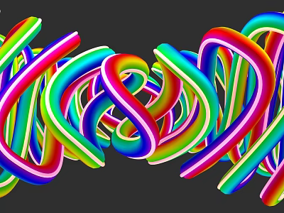 Vibrant Colorful Twisted Sculpture With Spiraled Multicolored Stripes And Dynamic Forms 3d model