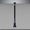 Blue Decorative Column with Ornate Top and Carved Middle Details for Scenery Construction