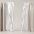 Elegant Beige and White Flowing Curtains for Modern Home Window Decoration