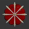 Luxurious Red Crown With Golden Trim And White Pearls For Fashion Accessories