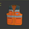 High Visibility Orange And Blue Reflective Safety Vest With Multiple Pockets For Workwear