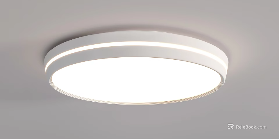 Round White LED Flush Mount Ceiling Light with Modern Minimalist Design 3d model