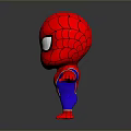 Chibi Spider Man Character In Red And Blue Costume With Spider Emblem And Outstretched Arms