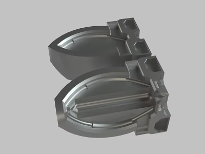 Metal Mechanical Components With Curved Structure And Two Connected Parts 3d model