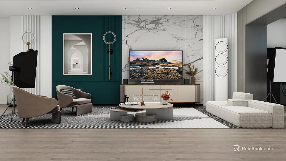 Modern Public Office Space With Open Workstations Ergonomic Chairs And Bright Lighting 3d model