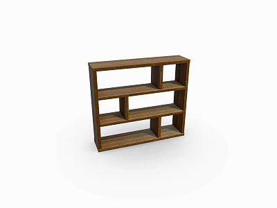 Wooden Bookshelf With Open Design And Multiple Shelves For Home Storage Decor 3d model
