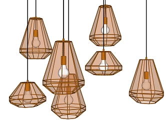 Modern chandelier metal glass small chandelier combination 3d model