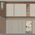 New Chinese bedside background wall Tearhouse background wall 3d model
