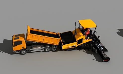 Asphalt paver road paver road construction 3d model