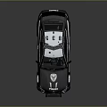 Black And White Police Car With Emergency Lights And Sporty Design