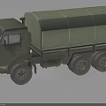 Military Green Heavy Duty Cargo Truck With Canvas Covered Cargo Bed