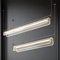 Modern Linear Hanging LED Chandelier With Sleek Metal Frame And Bright Illumination For Interior Spaces