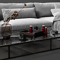 Modern Multiplayer Sofa Corner Sofa Coffee Table 3d model