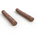 Two Brown Hand Rolled Cigars With Textured Surface On White Background