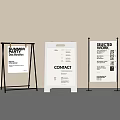 Display Boards With Summer Party Invitation Contact Info And Selected Work