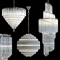 Decorative Crystal Chandeliers With Various Hanging Designs And Glass Details