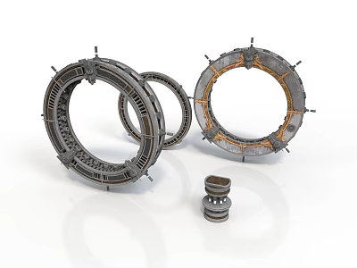 Industrial Mechanical Ring Components With Multiple Circular Frames And Stacked Metal Parts 3d model