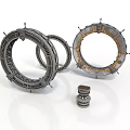 Industrial Mechanical Ring Components With Multiple Circular Frames And Stacked Metal Parts