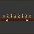Chess Board Game Entertainment With Wooden Chessboard And Classic Chess Pieces Arrangement
