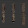Ancient Wooden Watercraft in Various Styles with Sails and Covered Structures