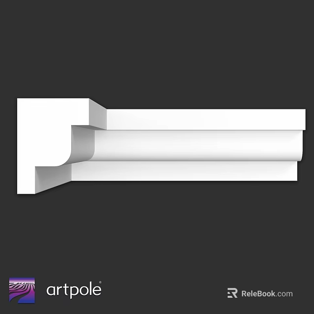 Decorative White Architectural Component With Smooth Curved Edges And Layers 3d model 