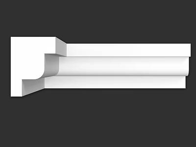 Decorative White Architectural Component With Smooth Curved Edges And Layers 3d model