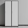 Modern Minimalist Wardrobe Doors With Double White Panels And Black Frames 3d model